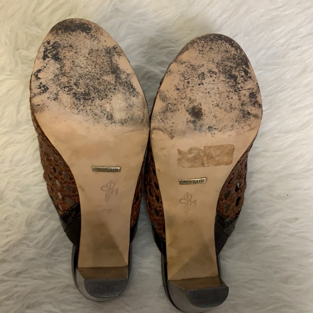 Cole Haan Brown Peep Toe Heels - Picture 8 of 13